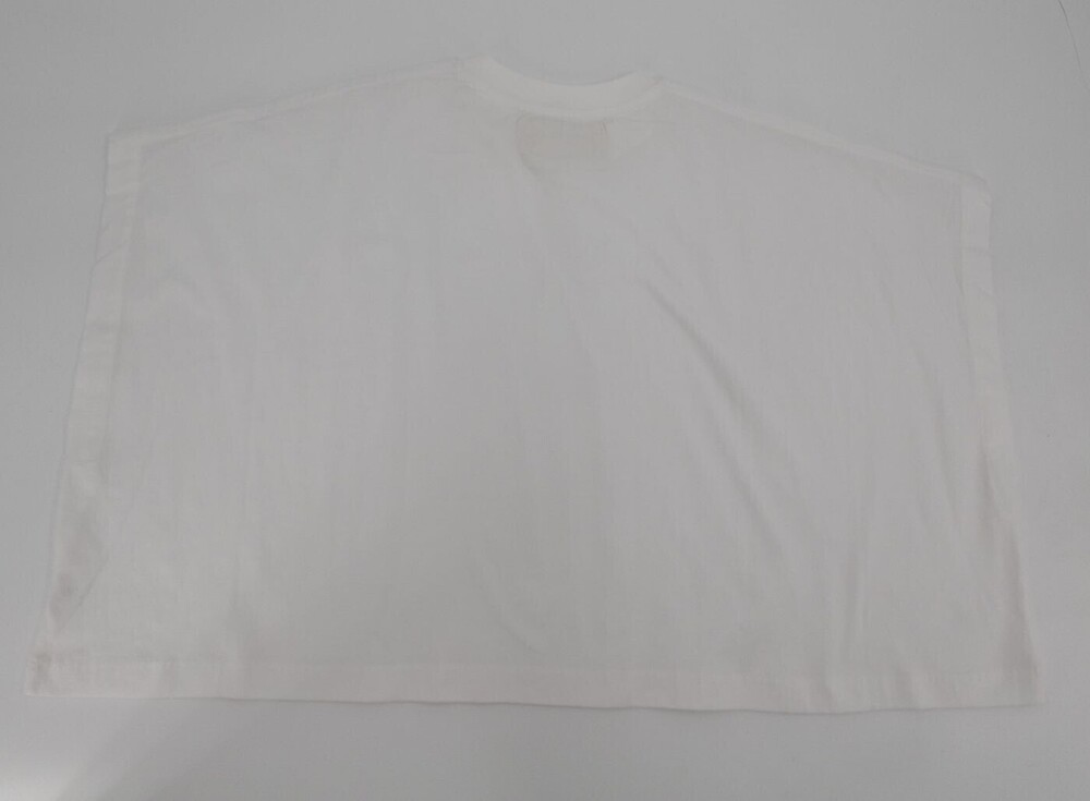 Roucha Shirt Womens B White Short Sleeve Crew Neck Solid Oversized Boxy